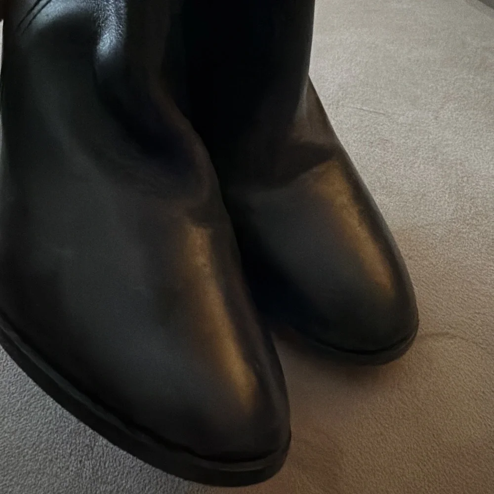 NAPOLEONI Italy Vitello Black Leather Mid Shaft Boots EU 40 US 9.5 New MSRP $329